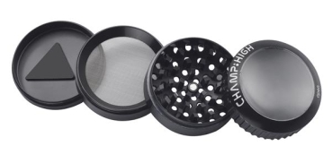 CNC Pollinator Aluminium Mühle Grinder Magnifier Lupe 50mm 4-teilig schwarz